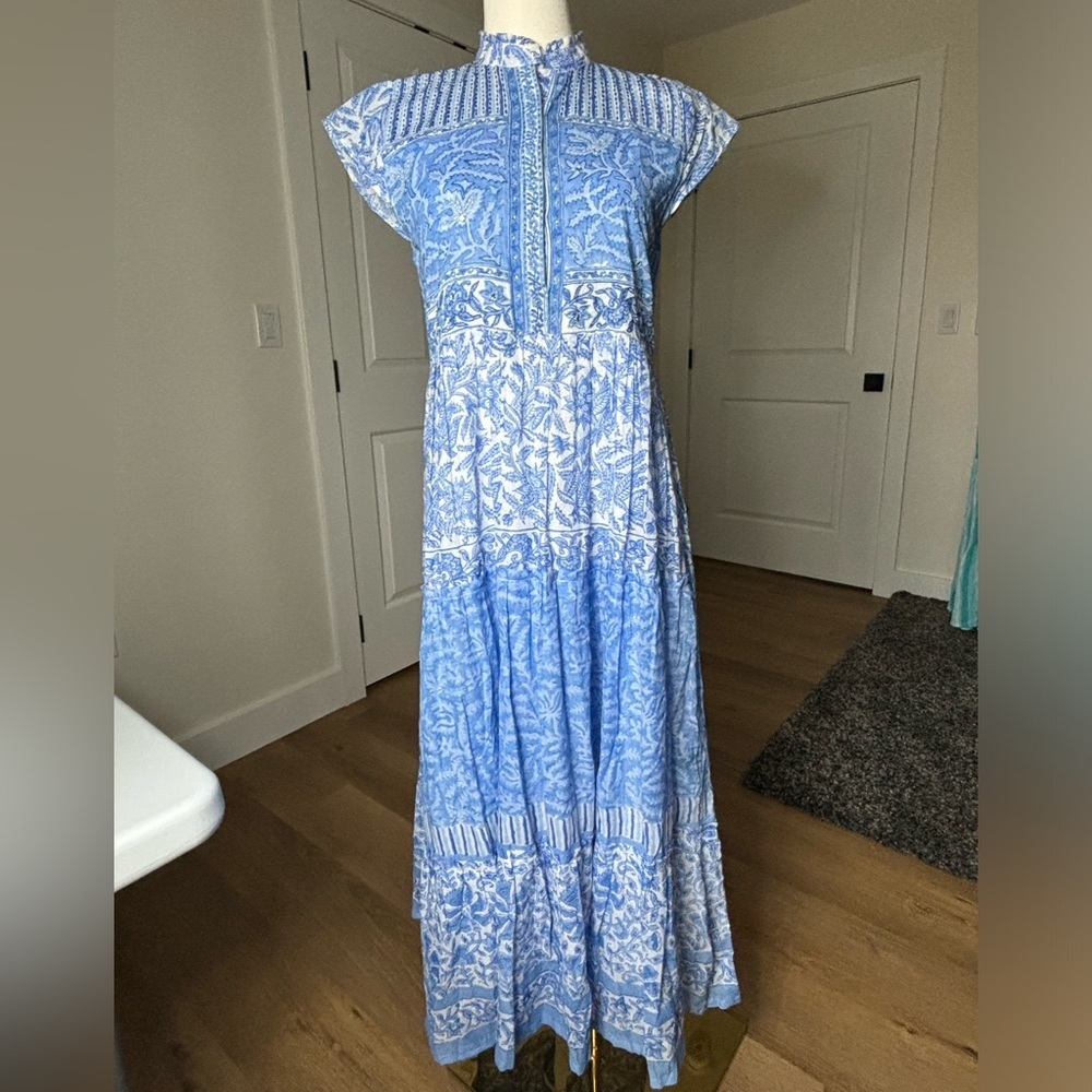 Blue Floral Maxi Dress - Picture 3 of 16